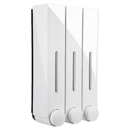 Väggmonterad Manuell Tvålspump med Tryckdesign, Stor Kapacitet, För Hotell, Hem, Motel (3 Koppar Vit)