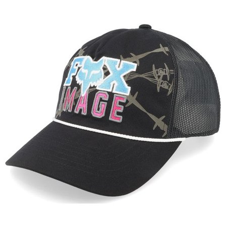 Fox - Svart trucker Keps - Barb Wire Hat Black Trucker @ Hatstore