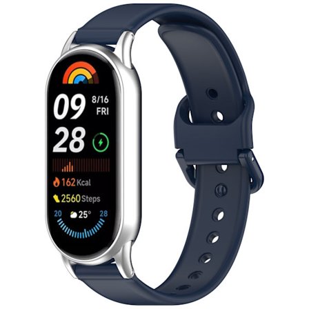 Silikonarmband med Enkel Spänne för Xiaomi Mi Band 8/9 (Armband + Anslutningsstift) - Bekvämt, Vattentåligt