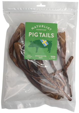Naturligt Hundtugg Pig Tails 10-p