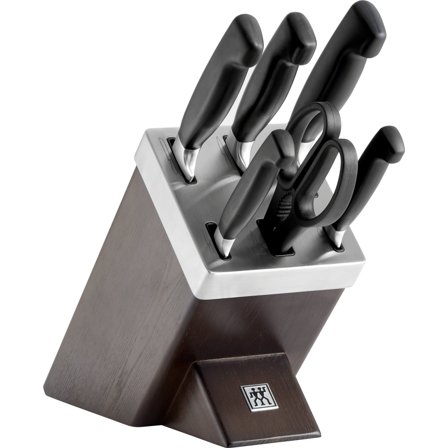 Zwilling Four Star Selvslibende Knivblok 7 dele - Brun / sort | KitchenOne