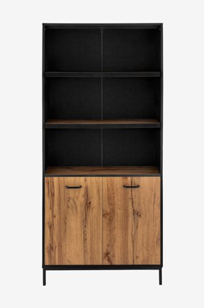 Loft24 - Bokhylle Rocco, 2 dører - Brun - Bokhyller - Fra Homeroom