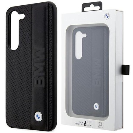 BMW BMHCS23M22RDPK S23+ S916 veske - svart skinn, mønstret og stripet