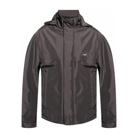 Dolce & Gabbana, Logo-applied Jacket Zwart, Heren, Maat:L,polyester,gestreept