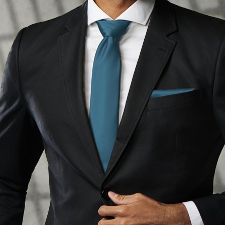 Petrol Blue 8cm Basic Tie for Men - Solid color neckties