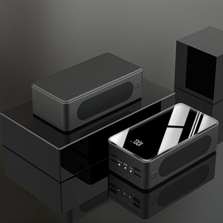 60000 mAh Powerbank Portabel Solcellsladdare Trådlös Extern Batteri med LED-Lampa Vattentät Hög Kapacitet Utomhus Powerbank