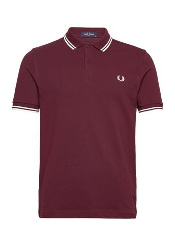 Twin Tipped Fp Shirt Polos Short-sleeved Burgunder Fred Perry*Betinget Tilbud
