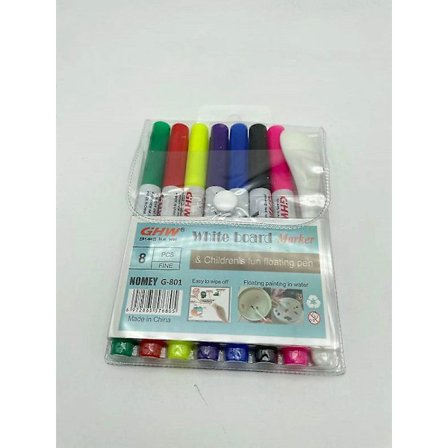 7 farger magisk vannmaling penn, magisk flytende blekk penner sett for barn, viskelær tavle markør med keramisk skje