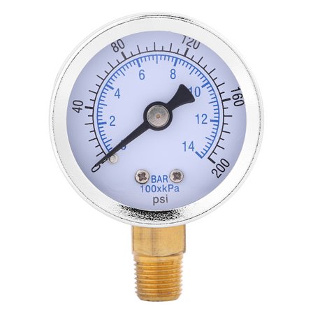 0-200psi 0-14bar Hydraulisk Vandtryksmåler 40mm 1/8 NPT