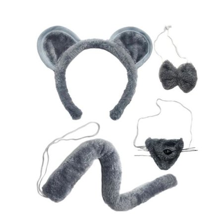 2/4/6 Musdräkt Tillbehör Set Musöron Hårband Svans Glasögon Fluga Tillbehör Kit Barn Djur Musdräkt Flerfärgad[HK]