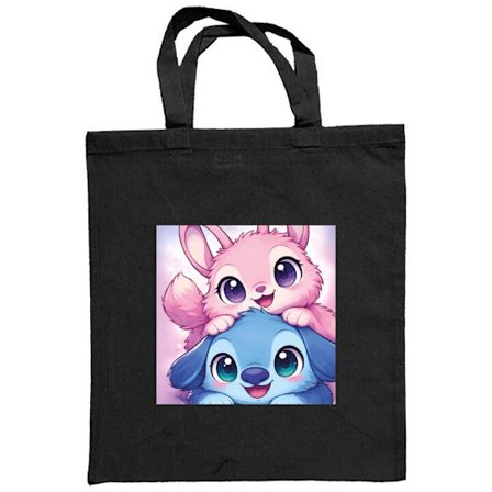 Stoffpose Søt kawaii-illustrasjon med rosa og blå fantasidyr, store øyne og myke farger perfekt for barnerom og mobildeksel.