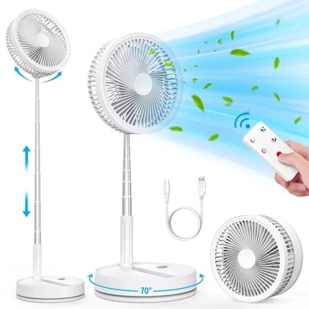 Portabel Campingfläkt med LED-lampa – 8 hastigheter, 20000mAh batteri & fjärrkontroll