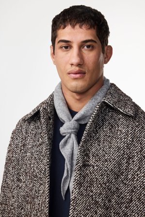 Triangle Scarf Herr Grå Ull
