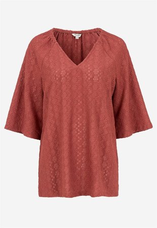 Cellbes of Sweden - Jerseytunika med hullbroderi i rust for damer i størrelse 34/36