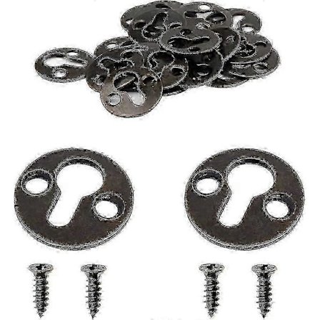 50 stk. Runde 25 mm / 1-tommers Mortise Type Metal Nøglehulsbøjler Hyldeknægte Billedramme Hængeplade (antik bronze) hurtig)