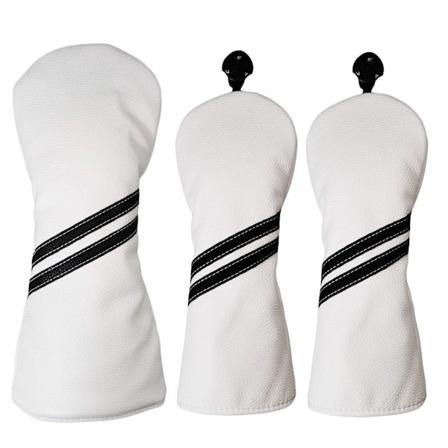 PU-vesitiivis golf-mailan suojussetti, 3 kappaletta, draiverin päällinen, 1 draiverille (460cc), 2 väyläpuulle, pyörivällä numerokilvellä numeron 