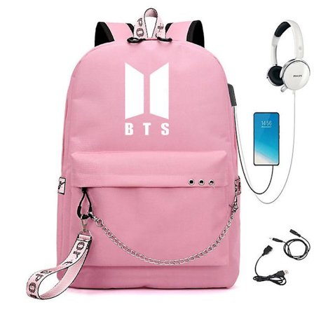 Bts Reppu USB-latauksella Koululaukku