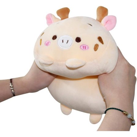 8 tums söt hjort plysch gosedjur Cylindrisk kroppskudde, supermjuk tecknad kram leksakspresenter för sängkläder, barn som sover Kawaii kudde