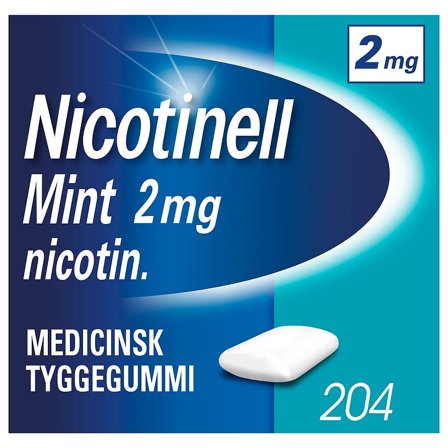 Nicotinell Mint Tyggegummi 2 mg 204 stk, Medicin & Pleje, Rygestop, Nikotintyggegummi