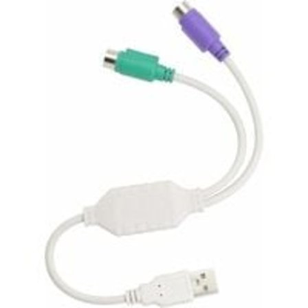 PS/2 till USB till PS/2-adapter för PS2-tangentbord vit