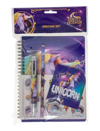 Euromic | Unicorn Academy, Skrivesæt, Med Flerfarvet Pen | ONE SIZE