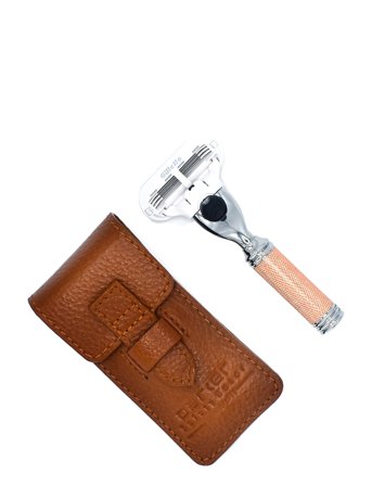 Parker Trvl-Ladies Venus Compatiable Rose Gold Textured Razor With Leather Case - Pink - ONE SIZE