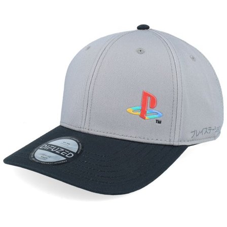 Difuzed - Grå adjustable Keps - Playstation Logo Grey/Vintage Black Adjustable @ Hatstore