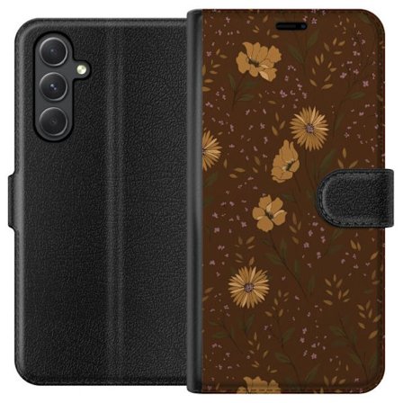 Kompatibelt Plånboksfodral till Samsung Samsung Galaxy A05s Bruna blommor retro blommönster blommig design 70-tals vintagestil mönster bohemisk tap