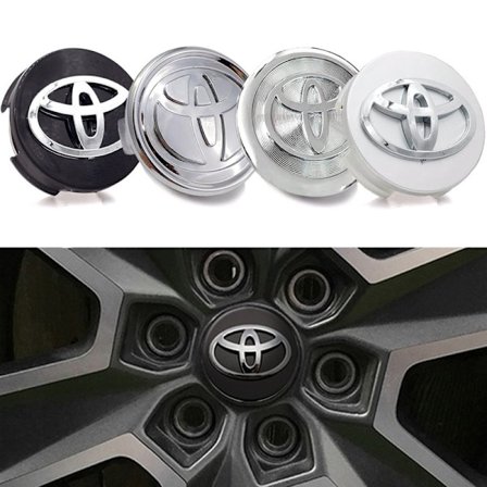 4-pack - Toyota Navkapslar / Hjulnavsemblem - B 57mm - Silver