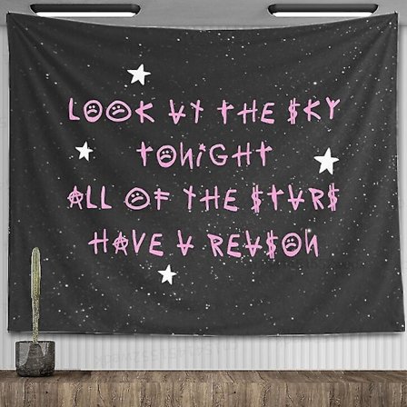 Lil Peep Väggbonad Hängande Titta På Himlen Konst Väggbonad Filt Svart Hippie Häxkonst Väggbonader Estetisk Rum Dekoration