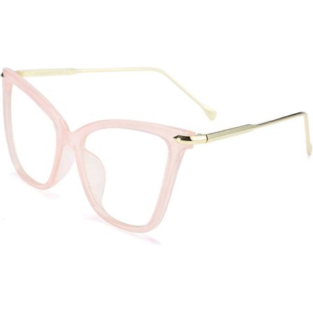 Överdimensionerade kattögonbågar med klara linser, glasögon för kvinnor B2460