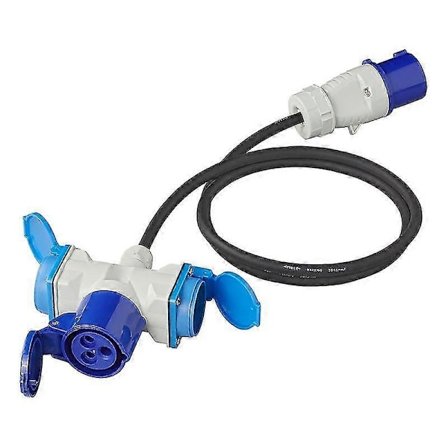 Adapterkabel 150cm 3x2,5mm² fra CEE stik til 2xSchuko + 1xCEE stik Walkbee