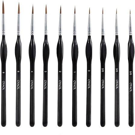 10-pack Detaljpenselset - Premium Miniatyrpensel, Fina Detaljpensel