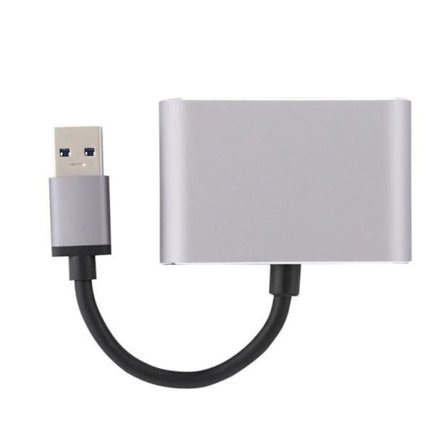 HURRISE HDMI VGA Converter USB 3.0 till VGA+HDMI datoradapter HD 1080P för Windows 7/8/8.1/10