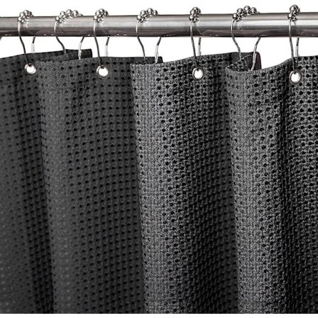 Suihkuverho, homehtumisenkestävä kangas - 182x182CM (musta) Painava