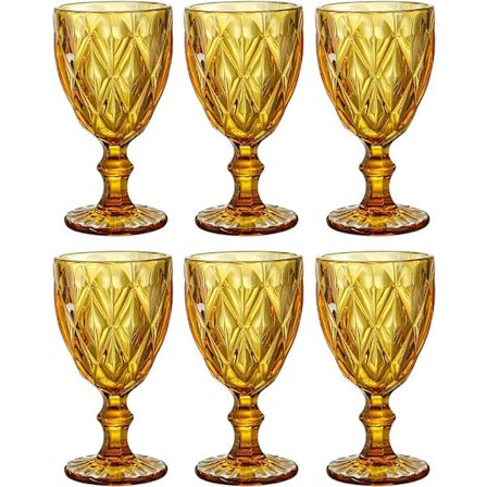 Färgade vinglas, glas, vintagemönster präglat, färgat-FA5-