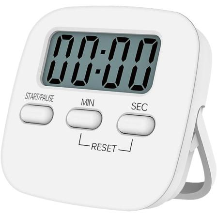 Køkken Elektronisk Timer, LED Stor Skærm Påmindelse, Nedtællingstimer Alarmur, Hvid