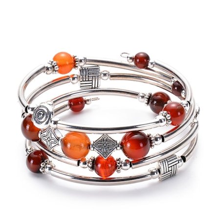 Wrapped Armband Bohemian Beaded Bracelet Multicolor Turquoise