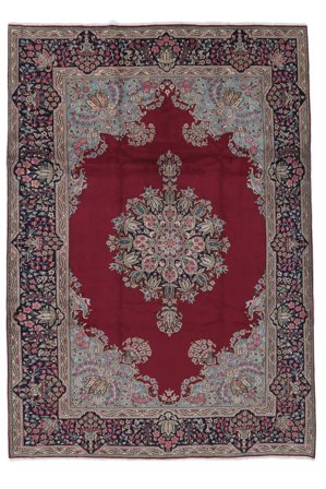 Hand Knotted Kerman Rug 240X353 Wool Dark Red/Brown Large
