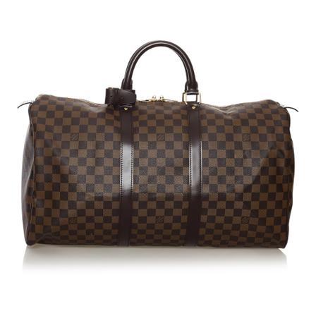 Louis Vuitton Vintage, Pre-owned Ebene Keepall 50 Canvas Bruin, Dames, Maat:ONE Size