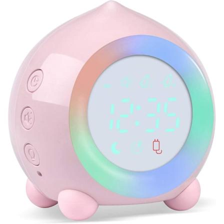 Barnevekkerklokke lyser opp Digital LED-lampe Vekkerklokke Nattlys Jente Gutter Dag Natt Barn Justerbart volum Snooze Alarmklokke USB-lading,