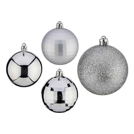 Julgranskulor Ø 7 cm 50 stycken PVC Silver