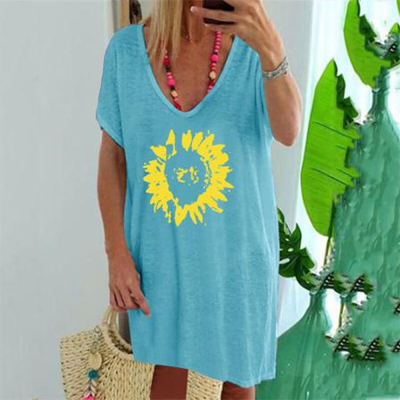 Kortärmad T-shirt För Kvinnor Med Print Toppar