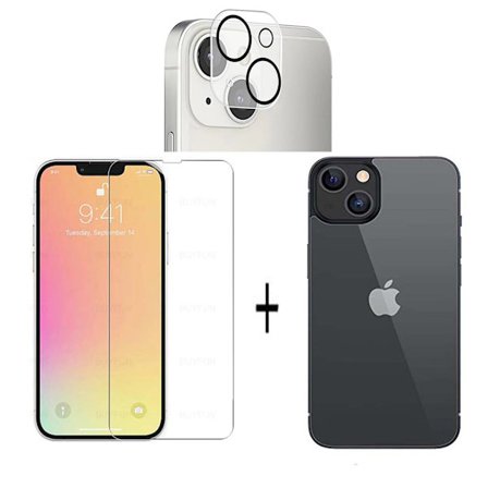 3-in-1 iPhone 13 Mini Fram- & Baksida + Kameralinsskydd