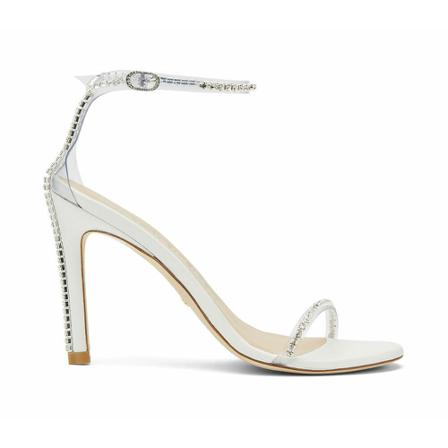 Stuart Weitzman Nudistglam 100 Sanls Hvid, Dame Sandaler med hæl, Størrelse: 37 EU