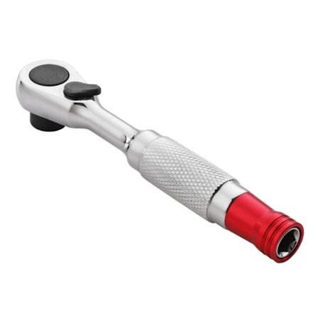 Ergonomisk Mini Skraldenøgle 360 Roterende Hoved 1/4" Drev Skraldehåndtag