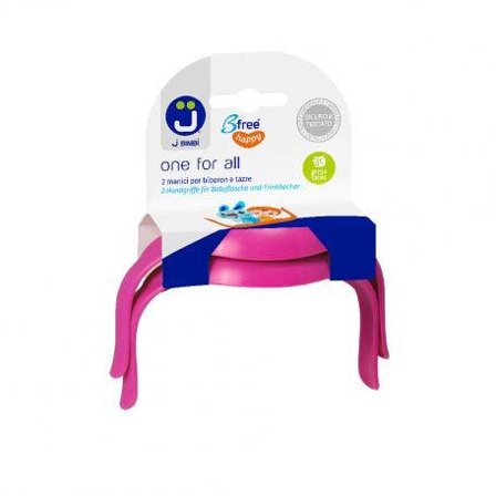 J Bimbi One For All Manici Per Biberon E Tazze Rosa 2 Pezzi