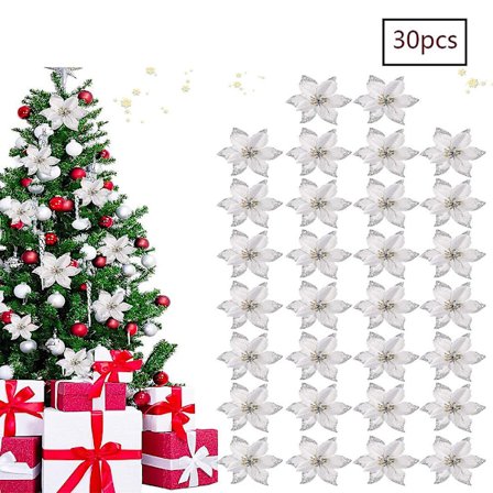 30 kpl Glitteri Joulutähti Joulu Keinotekoiset Kukat Koristelu