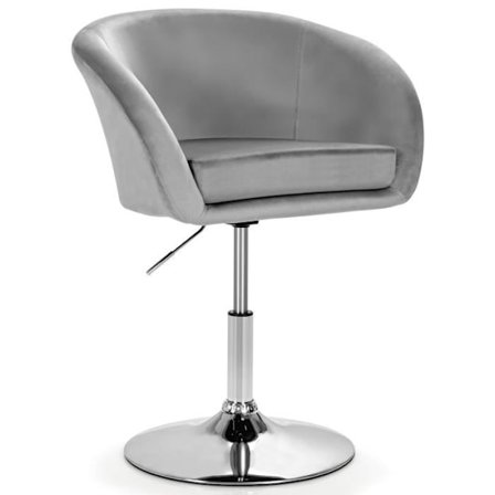 COSTWAY Velvet pyörivä tuoli, korkeussäädettävä toimistonojatuoli, galvanoitu kantavuus 125 kg harmaa