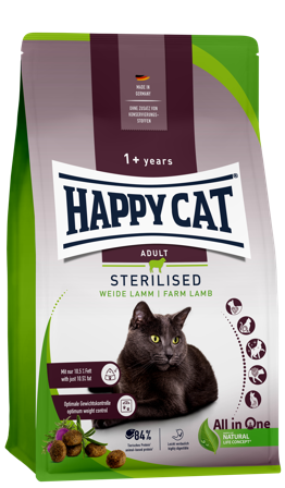 Happy Cat - Adult Sterilised Lamb 4 kg - Katt - Kattefôr & kattemat - Tørrfôr for katt - ZOO.no